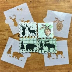 Moose, Bear, Pinecone, Buck, Deer Cookie Stencil Bundle (6-Patterns Set) by Designer Stencils -Cheap Bakeware Store designer stencils cake decorating supplies cm054 055 111 120 b 4f 1000
