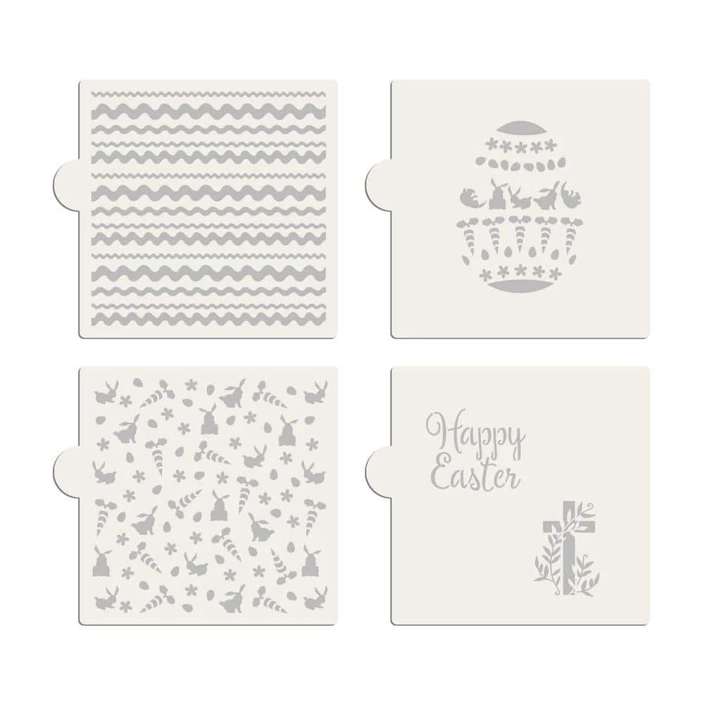 Happy Easter Variety Cookie Stencil Bundle (5-Patterns) by Designer Stencils 1 Happy Easter Variety Cookie Stencil Bundle (5-Patterns) by Designer Stencils