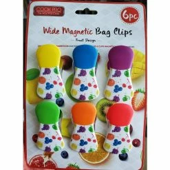 6 Pc Wide Fruit Design Magnet Bag Clips by Cook Pro -Cheap Bakeware Store fruit design cook pro casserole carriers 632 76 1000