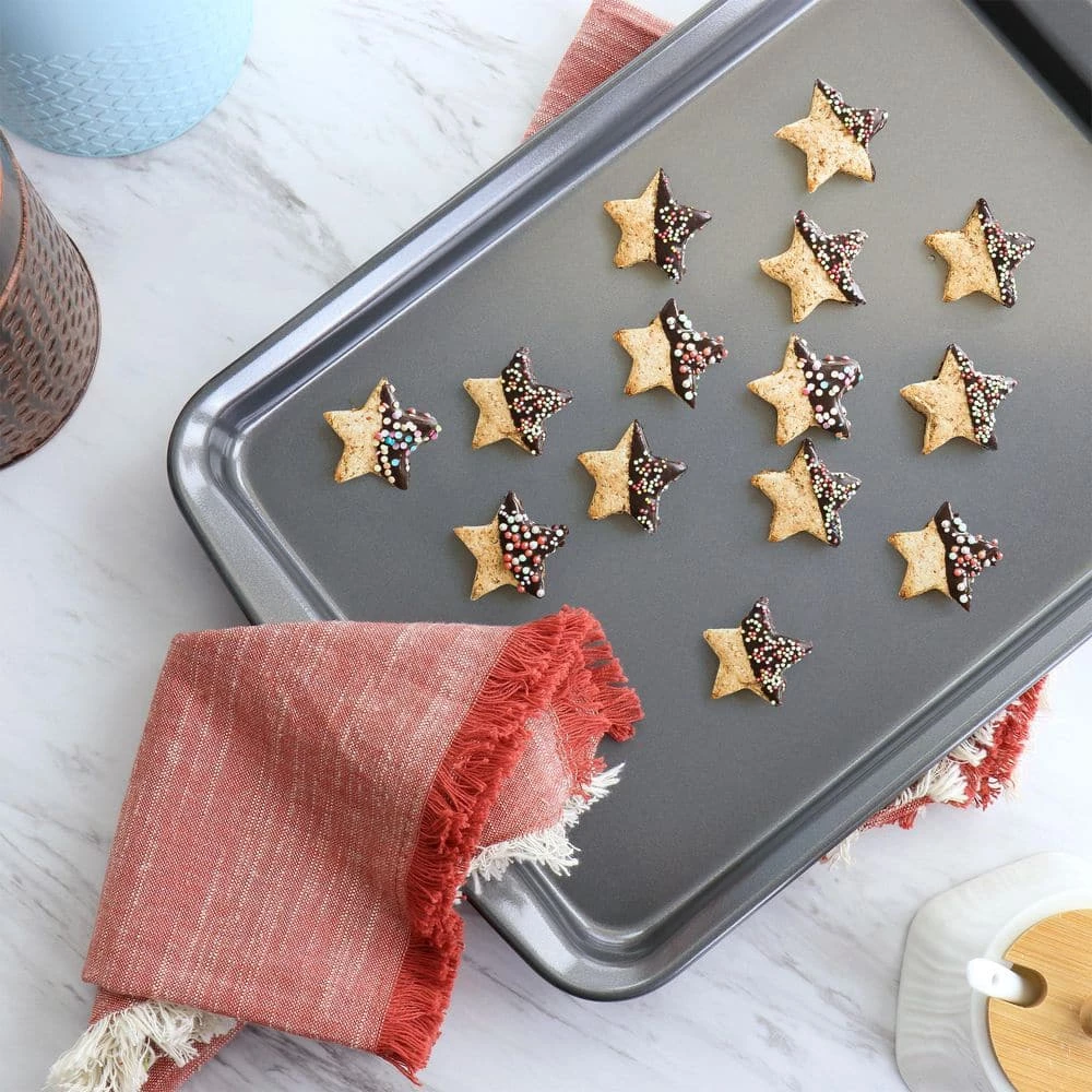 Baker's Friend 13 in. x 9 in. Nonstick Rectangle Steel Baking Sheet by Gibson 6 Baker's Friend 13 in. x 9 in. Nonstick Rectangle Steel Baking Sheet by Gibson - Image 6