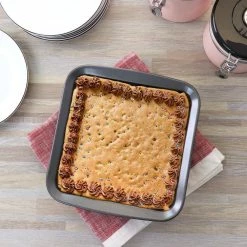 Baker's Friend 7.5 in. Nonstick Square Steel Bake Pan by Gibson -Cheap Bakeware Store gibson baking sheets 985117602m fa 1000