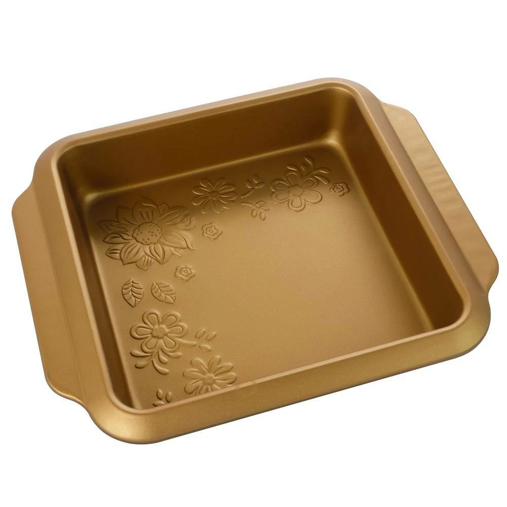 Country Kitchen 8 in. Square Copper Embossed Carbon Steel Bake Pan by Gibson Home 5 Country Kitchen 8 in. Square Copper Embossed Carbon Steel Bake Pan by Gibson Home - Image 5