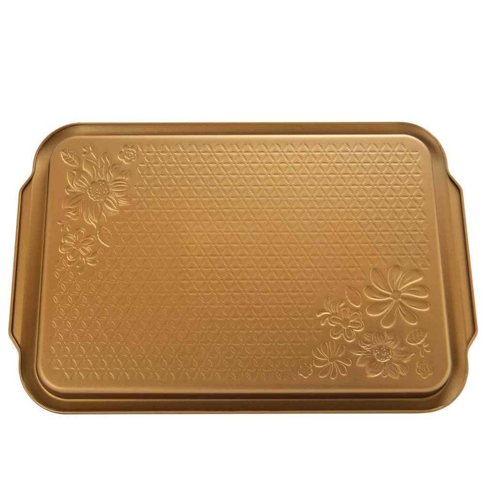 Country Kitchen 15 in. Embossed Carbon Steel Copper Cookie Sheet by Gibson Home 2 Country Kitchen 15 in. Embossed Carbon Steel Copper Cookie Sheet by Gibson Home - Image 2