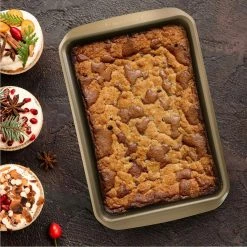 13 Inch Nonstick Carbon Steel Rectangular Cake Pan by KENMORE ELITE -Cheap Bakeware Store gold kenmore elite standard cake pans 985114049m 76 1000