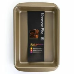 13 Inch Nonstick Carbon Steel Rectangular Cake Pan by KENMORE ELITE -Cheap Bakeware Store gold kenmore elite standard cake pans 985114049m fa 1000