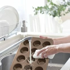 2-Piece Steel Deluxe Non-Stick Cupcake Cookie Baking Sheet Set by NutriChef -Cheap Bakeware Store gold nutrichef bakeware sets nc2trcp3 4f 1000