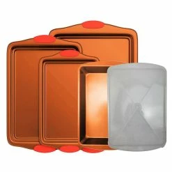 5-Piece Professional Home Kitchen Metal Bake Pan Set Commercial Grade Restaurant Quality, PFOA, PFOS, PTFE Free by NutriChef