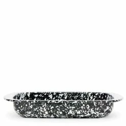Black Swirl 4.5 qt. Enamelware Baking Pan by Golden Rabbit