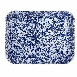 Cobalt Swirl 10 in. x 13 in. Enamelware Square Quarter Sheet by Golden Rabbit -Cheap Bakeware Store golden rabbit baking sheets cb58s2 4f 1000