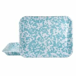 Sea Glass 10 in. x 13 in. Enamelware Square Quarter Sheet by Golden Rabbit
