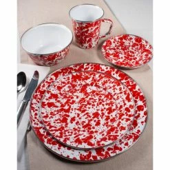 Red Swirl 10 in. x 13 in. Enamelware Square Quarter Sheet by Golden Rabbit -Cheap Bakeware Store golden rabbit baking sheets rd58s2 31 1000