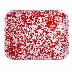 Red Swirl 10 in. x 13 in. Enamelware Square Quarter Sheet by Golden Rabbit -Cheap Bakeware Store golden rabbit baking sheets rd58s2 4f 1000