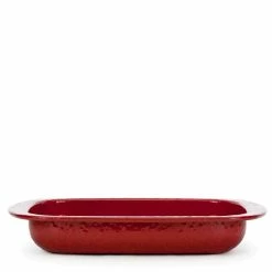Solid Red 4.5 qt. Enamelware Baking Pan by Golden Rabbit