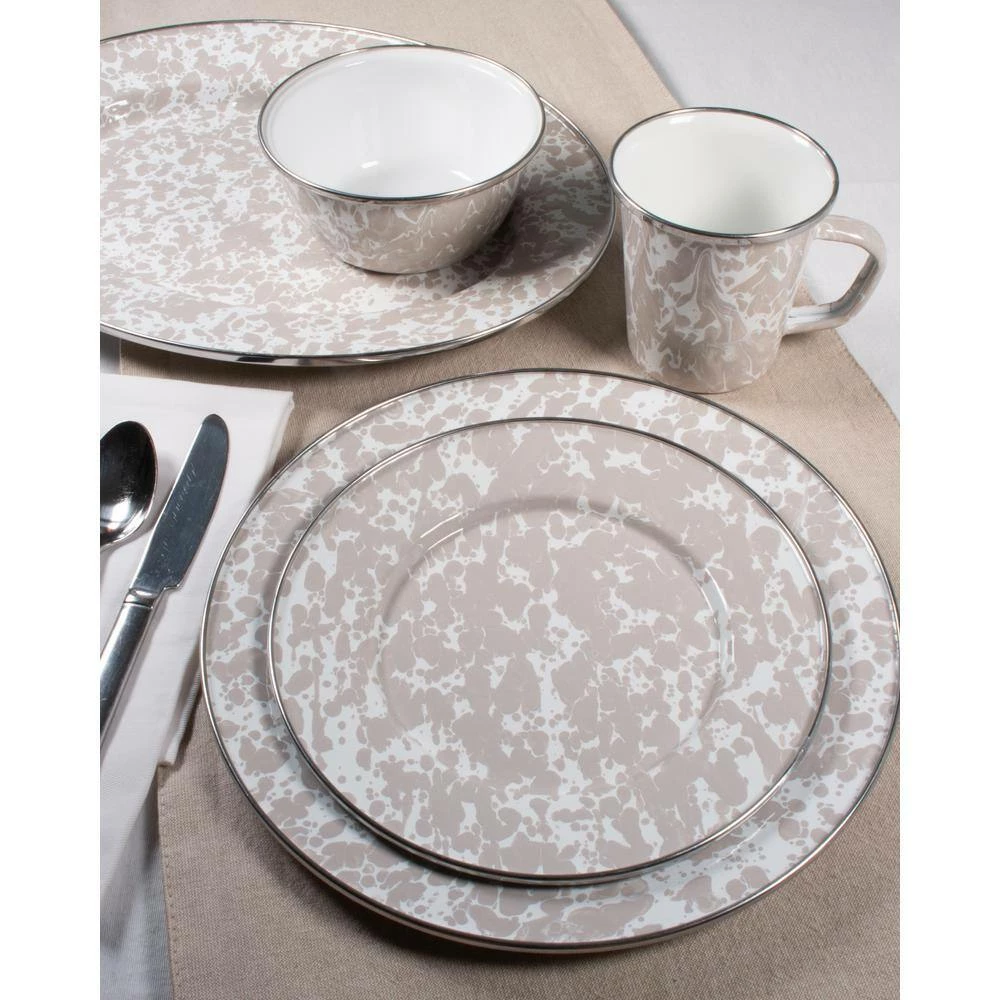 Taupe Swirl 4.5 qt. Enamelware Baking Pan by Golden Rabbit 3 Taupe Swirl 4.5 qt. Enamelware Baking Pan by Golden Rabbit - Image 3