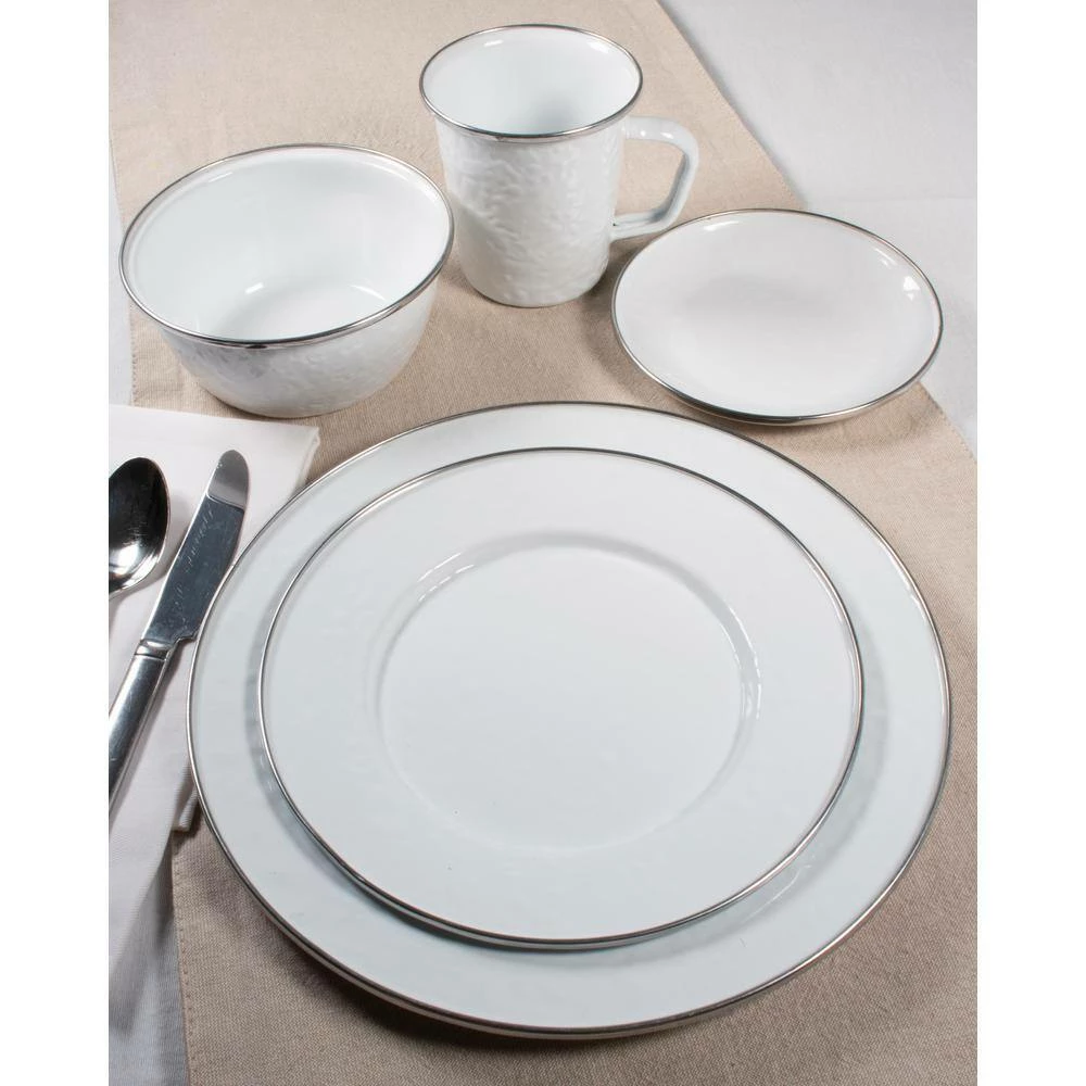 Solid White 10 in. x 13 in. Enamelware Square Quarter Sheet by Golden Rabbit 4 Solid White 10 in. x 13 in. Enamelware Square Quarter Sheet by Golden Rabbit - Image 4