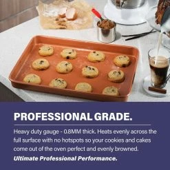 12 in. x 17 in. Aluminum Ti-Ceramic Non-Stick Baking Sheet by Gotham Steel -Cheap Bakeware Store gotham steel baking sheets 1389 44 1000