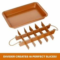 Brooklyn Brownie Non-Stick Baking Pan with Built-in Slicer (18-Brownies Capacity) by Gotham Steel -Cheap Bakeware Store gotham steel baking sheets 1491 4f 1000