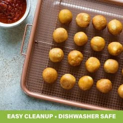 16 in. x 12 in. Aluminum Ti-Ceramic Nonstick Heat Circulating Crisper Tray by Gotham Steel -Cheap Bakeware Store gotham steel baking sheets 1935 1d 1000