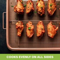 16 in. x 12 in. Aluminum Ti-Ceramic Nonstick Heat Circulating Crisper Tray by Gotham Steel -Cheap Bakeware Store gotham steel baking sheets 1935 fa 1000