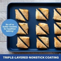 Pro Classic Blue 17 in. x 12 in. 0.8MM Gauge Nonstick Diamond and Mineral Infused Coating Cookie Sheet by Granite Stone Diamond -Cheap Bakeware Store granite stone diamond baking sheets 7203 4f 1000