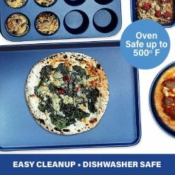 Pro Classic Blue 17 in. x 12 in. 0.8MM Gauge Nonstick Diamond and Mineral Infused Coating Cookie Sheet by Granite Stone Diamond -Cheap Bakeware Store granite stone diamond baking sheets 7203 fa 1000