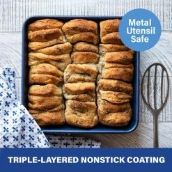 Pro Classic Blue 9 in. 0.8mm Gauge Diamond and Mineral Infused Nonstick Square Baking Pan by Granite Stone Diamond -Cheap Bakeware Store granite stone diamond baking sheets 7206 4f 1000