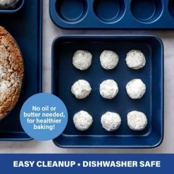 Pro Classic Blue 9 in. 0.8mm Gauge Diamond and Mineral Infused Nonstick Square Baking Pan by Granite Stone Diamond -Cheap Bakeware Store granite stone diamond baking sheets 7206 fa 1000