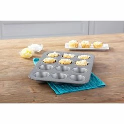 Commercial II Non-Stick 12-Cup Muffin Pan by Chicago Metallic -Cheap Bakeware Store gray chicago metallic cupcake pans muffin pans 59612 4f 1000