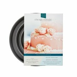 3-Piece Professional Non-Stick Round Cake Pan Set by Chicago Metallic -Cheap Bakeware Store gray chicago metallic standard cake pans 5233128 1f 1000