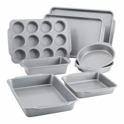 8-Piece Gray Nonstick Bakeware Set by Farberware