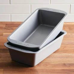 SmartBrown 2-Piece Steel Loaf Pan Set by Farberware -Cheap Bakeware Store gray farberware bread pans loaf pans 48433 4f 1000