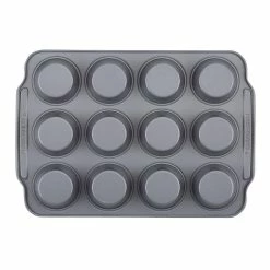 Double Batch 2-Piece Gray Muffin and Cupcake Pan Set by Farberware -Cheap Bakeware Store gray farberware cupcake pans muffin pans 48418 1d 1000