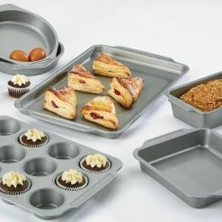 Double Batch 2-Piece Gray Muffin and Cupcake Pan Set by Farberware -Cheap Bakeware Store gray farberware cupcake pans muffin pans 48418 76 1000
