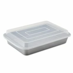 SmartBrown Bakeware Nonstick Rectangular Cake Pan with Lid 9 in. x 13 in. by Farberware -Cheap Bakeware Store gray farberware standard cake pans 48431 1f 1000