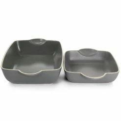 Rockaway 2-Piece Stoneware Nesting Bakeware Set in Grey by GIBSON HOME -Cheap Bakeware Store gray gibson home bakeware sets 985117999m 44 1000