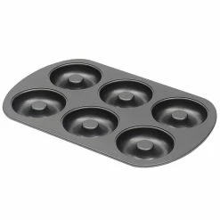 6-Cup Black Non-Stick Donut Pan by Home Basics