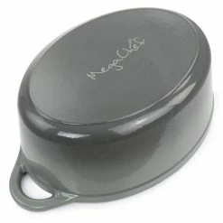 7 qt. Oval Enameled Cast Iron Casserole in Gray by MegaChef -Cheap Bakeware Store gray megachef casserole dishes 985115413m 44 1000