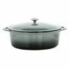 7 qt. Oval Enameled Cast Iron Casserole in Gray by MegaChef