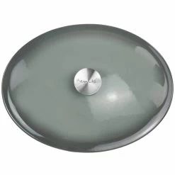 7 qt. Oval Enameled Cast Iron Casserole in Gray by MegaChef -Cheap Bakeware Store gray megachef casserole dishes 985115413m fa 1000