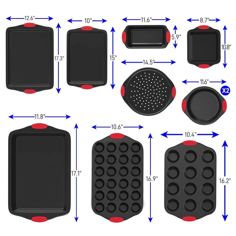 Oven Carbon Steel 10 Piece Bakeware Set w/Deluxe 3 Piece Bakeware Set by NutriChef 4 Oven Carbon Steel 10 Piece Bakeware Set w/Deluxe 3 Piece Bakeware Set by NutriChef - Image 4