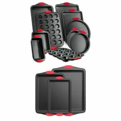 Oven Carbon Steel 10 Piece Bakeware Set w/Deluxe 3 Piece Bakeware Set by NutriChef