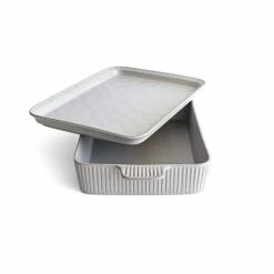 OAB Jasmine 2-Piece Stoneware Baker with Lid Set by Over and Back