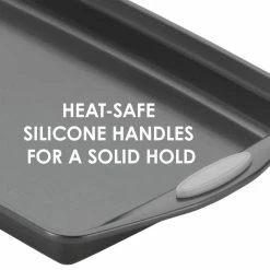 3-Piece Gray Bakeware Nonstick Cookie Pan Set with Sea Salt Gray Silicone Grips by Rachael Ray -Cheap Bakeware Store gray rachael ray bakeware sets 47577 1f 1000
