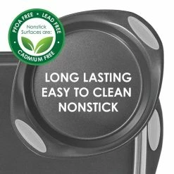 3-Piece Gray Bakeware Nonstick Cookie Pan Set with Sea Salt Gray Silicone Grips by Rachael Ray -Cheap Bakeware Store gray rachael ray bakeware sets 47577 4f 1000