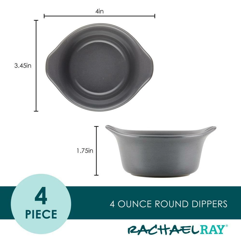 4-Piece Gray Ceramics Bakeware Set by Rachael Ray 2 4-Piece Gray Ceramics Bakeware Set by Rachael Ray - Image 2