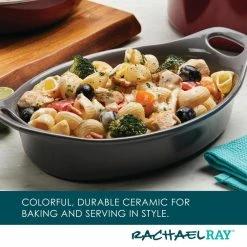 1.5 Qt. Gray Ceramics Oval Baker by Rachael Ray -Cheap Bakeware Store gray rachael ray baking dishes 47848 1f 1000