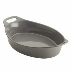 2.5 Qt. Gray Ceramics Oval Baker by Rachael Ray