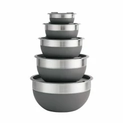 Gray 10-Piece Covered Mixing Bowl Set by Tramontina