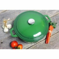 Neo 7 Qt. Round Cast Iron Green Casserole Dish with Lid by BergHOFF -Cheap Bakeware Store green berghoff casserole dishes 2211293a 31 1000