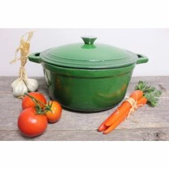 Neo 7 Qt. Round Cast Iron Green Casserole Dish with Lid by BergHOFF -Cheap Bakeware Store green berghoff casserole dishes 2211293a 4f 1000